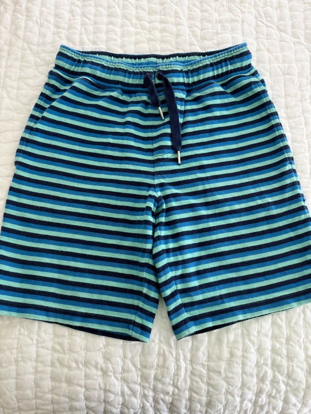 Boys Blue Striped Cotton Shorts
